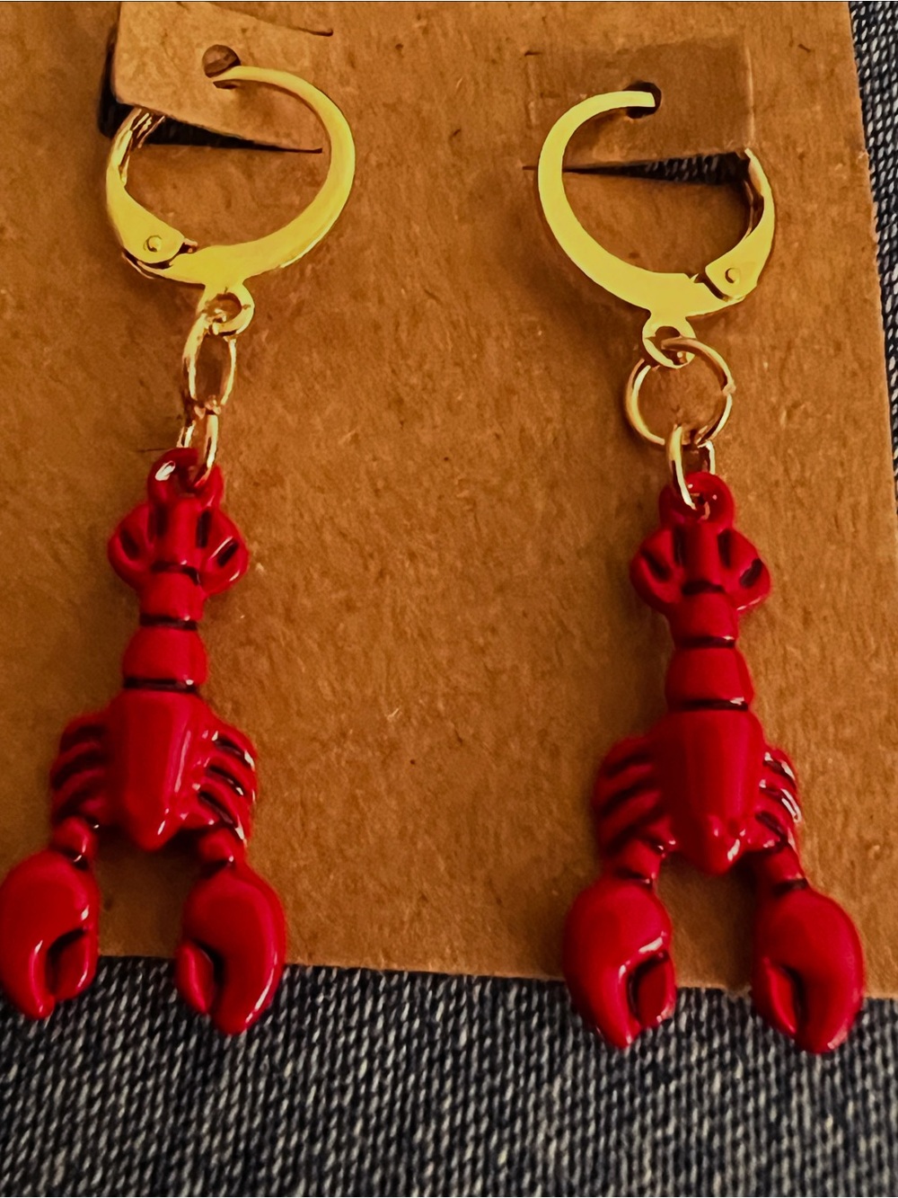 Gold Hoop lobster earrings